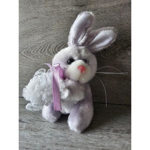 Vintage PBC International Bunny Rabbit Plush Stuffed Animal 7" Purple Easter